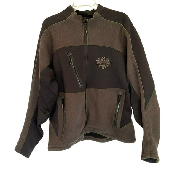 Harley-Davidson Men's Bar & Shield Softshell Jacket Size Large Black Front Zip - Picture 1 of 16